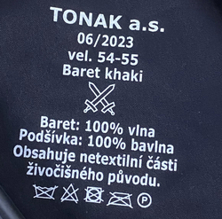 Baret AČR khai vel. 54-55