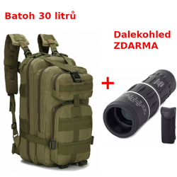 Batoh army zelený 30l + dalekohled ZDARMA Batoh army zelený 30l + dalekohled ZDARMA