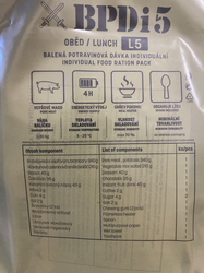 Bojová dávka potravin  BPDi5 oběd L5 - bratislavská s vepřovým, brambory min. tr. 12/25