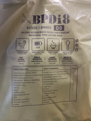 Bojová dávka potravin  BPDi8 večeře D8 - kuřecí maso se zeleninou...