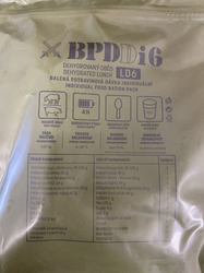 Bojová dávka potravin  BPDDi6 LD6 dehydrovaný oběd, Boloňské ragů, těstoviny min.tr.12/25