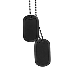 Známky identifikační US "DOG TAG" s tišítky ČERNÉ