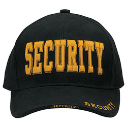 Čepice DELUXE SECURITY "žlutý nápis" baseball ČERNÁ