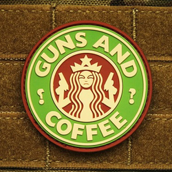 Nášivka GUNS AND COFFEE plast MULTICAM®