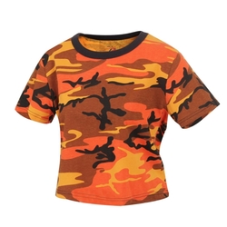 Triko dámské krátké CROP URBAN CAMO ORANGE