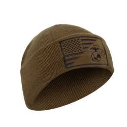 Čepice WATCH vlajka USA/USMC pletená COYOTE