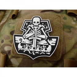 Nášivka GHOST SHIP SKULL plast ČERNÁ/BÍLÁ